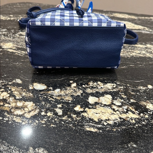 Liz Claiborne Gingham Drawstring Bag with Elephant Charm - Picture 7 of 8